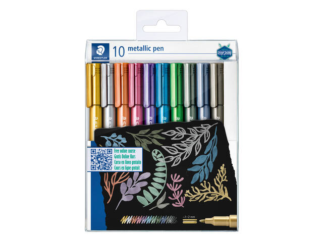 Gelpen Staedtler metallic etui a 10 kleuren