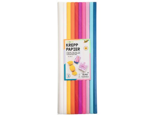 Crepepapier Folia 50x200cm 10 rollen mixkleuren