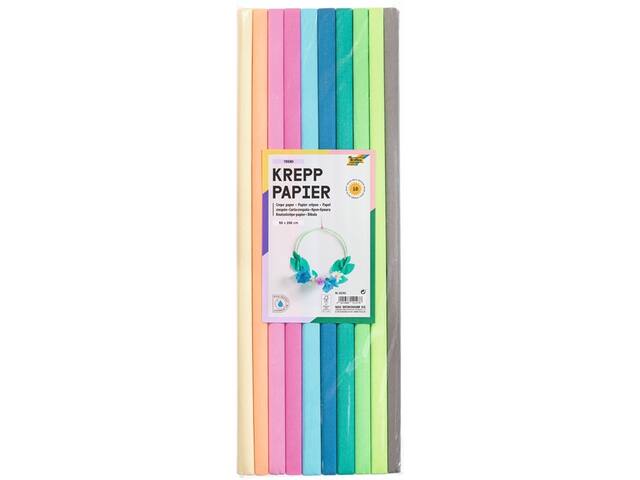 Crepepapier Folia 50x200cm 10 rollen trendkleuren