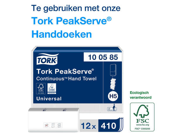 Handdoekdispenser Tork H5 Elevation zwart