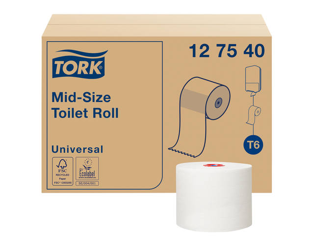 Toiletpapier Tork T6 Universal 1laags 135m wit