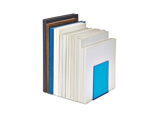 Boekensteun MAUL 10x10x13cm acryl neon blauw