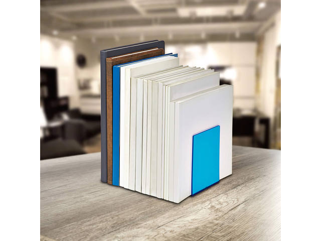 Boekensteun MAUL 10x10x13cm acryl neon blauw