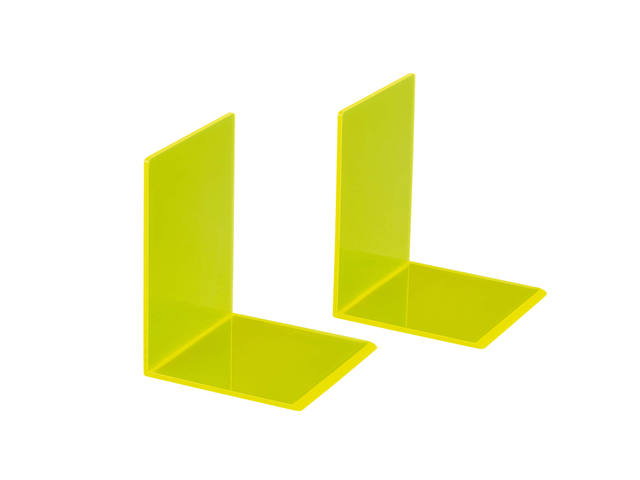 Boekensteun MAUL 10x10x13cm acryl neon geel