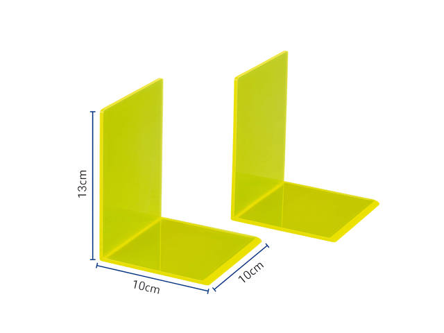 Boekensteun MAUL 10x10x13cm acryl neon geel