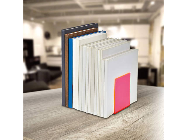 Boekensteun MAUL 10x10x13cm acryl neon rood