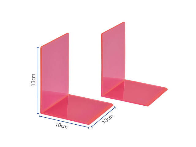 Boekensteun MAUL 10x10x13cm acryl neon rood