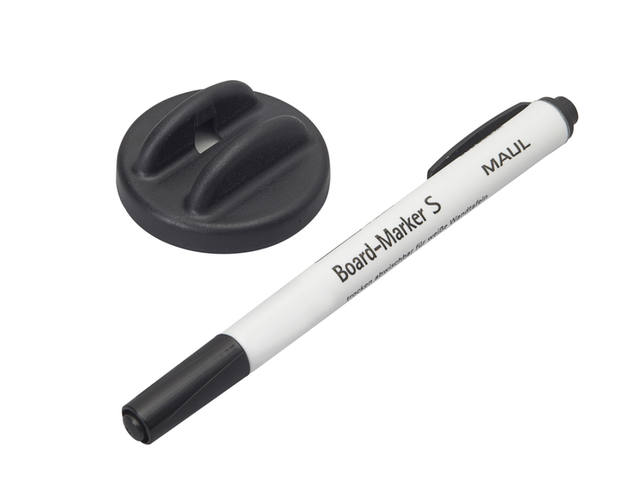 Whiteboardwisser MAUL met stift zwart magnetisch