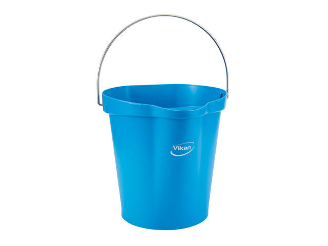 Emmer Vikan met schenktuit en maat 12l blauw