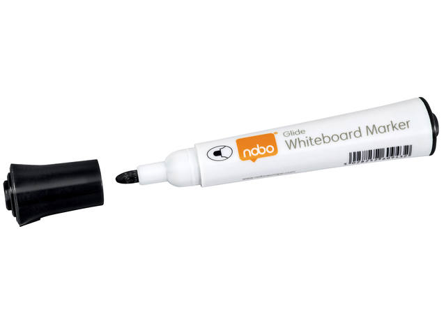 Whiteboardmarker Nobo Glide rond zwart 2mm