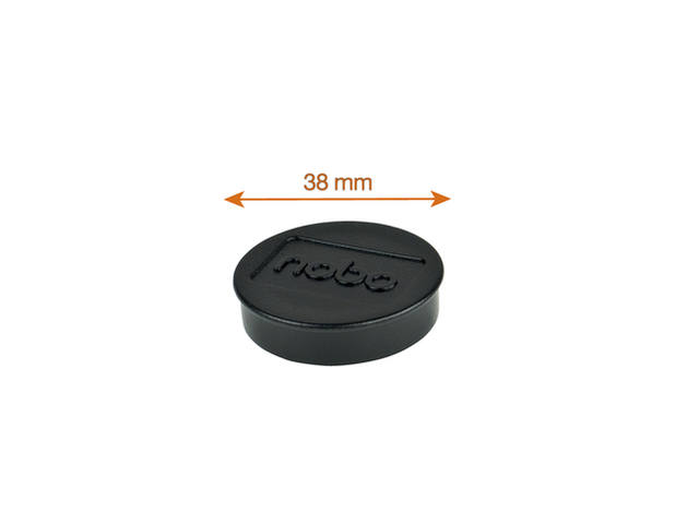 Magneet Nobo 38mm zwart 10 stuks