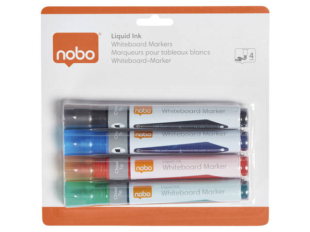 Whiteboardmarker Nobo Liquid schuin ass 4mm