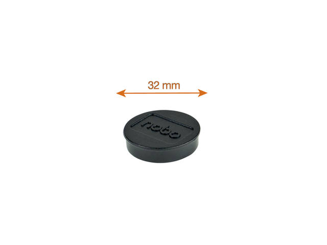 Magneet Nobo 32mm zwart 10 stuks