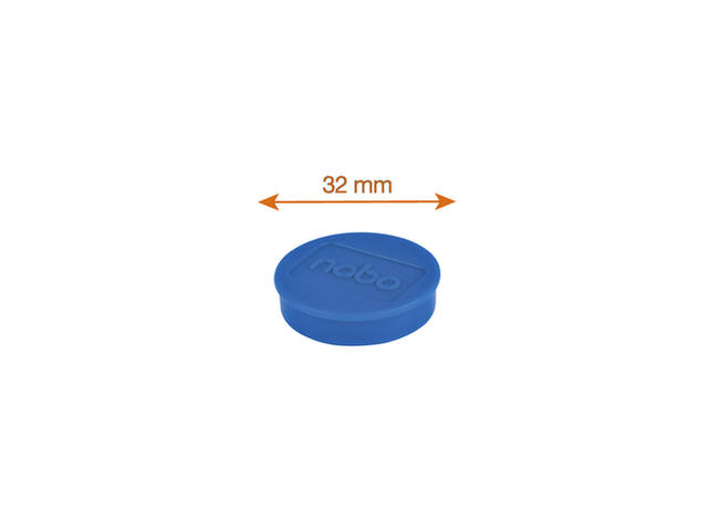 Magneet Nobo 32mm blauw 10 stuks