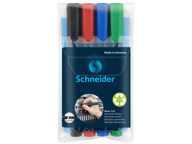 Permanent marker Schneider Maxx 133  1-4mm 4st ass