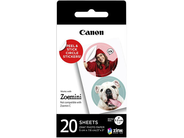 Fotopapier Canon Zink ZP-2030-2C 5x7.6cm 20vel