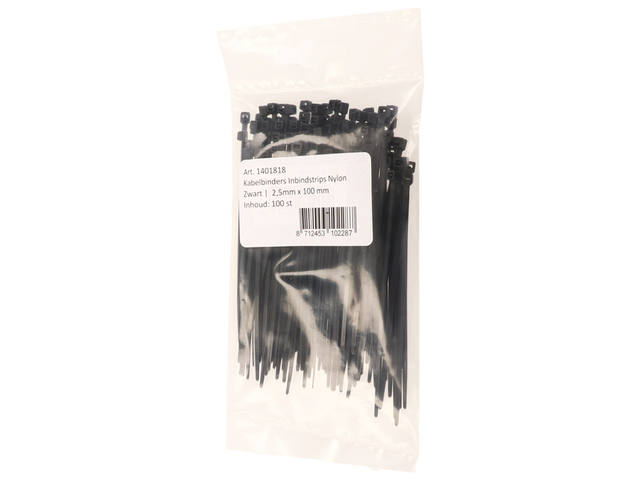 Kabelbinders IEZZY nylon 2.5x100mm D 20.5mm zwart
