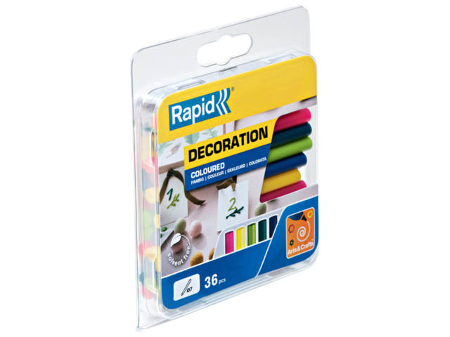 Lijmpatroon Rapid 7mm 5 kleuren assorti