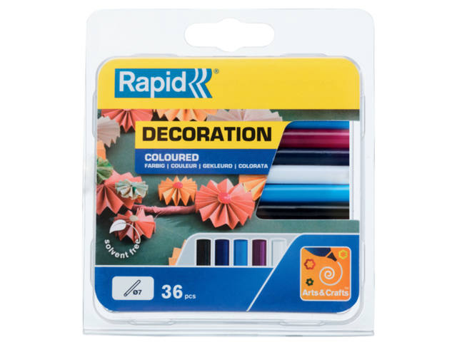 Lijmpatroon Rapid 7mm 5 kleuren assorti