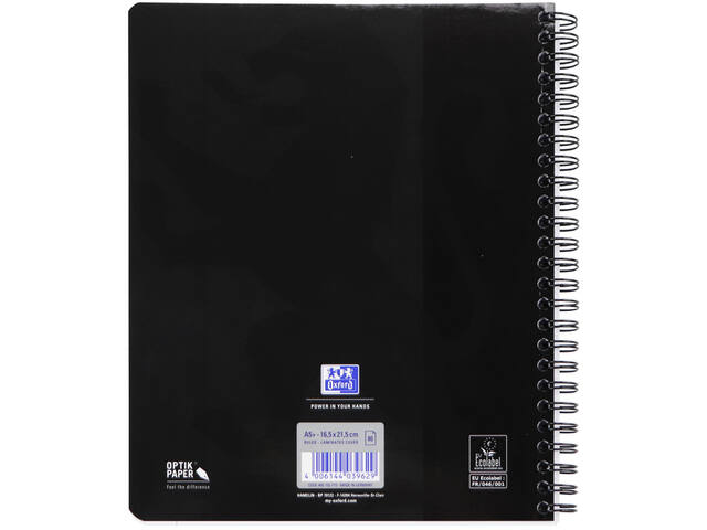 Collegeblk Oxf School A5+ ln 17gaats 160pag zwart
