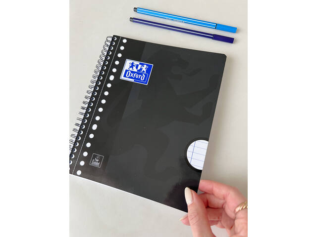Collegeblk Oxf School A5+ ln 17gaats 160pag zwart