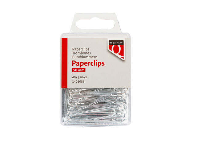 Paperclip Quantore 50mm rond zilver 40 stuks
