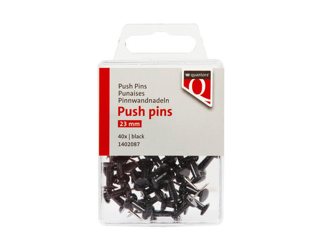 Push Pins Quantore zwart 40 stuks