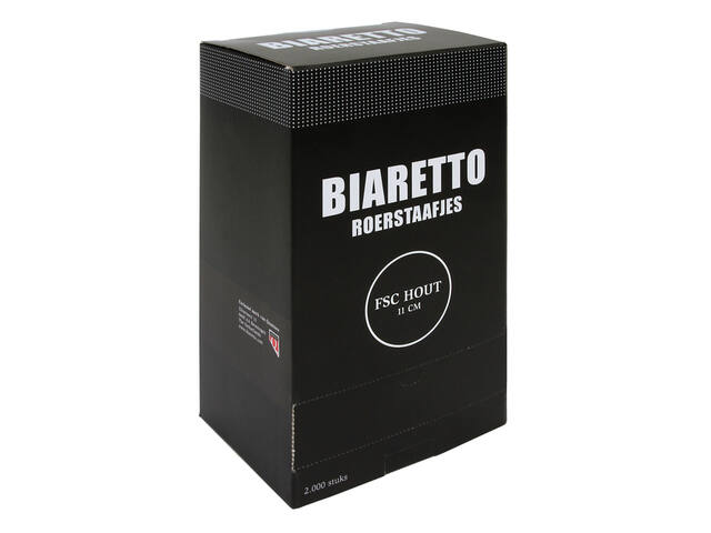 Roerstaafjes Biaretto hout 11cm 2000 stuks