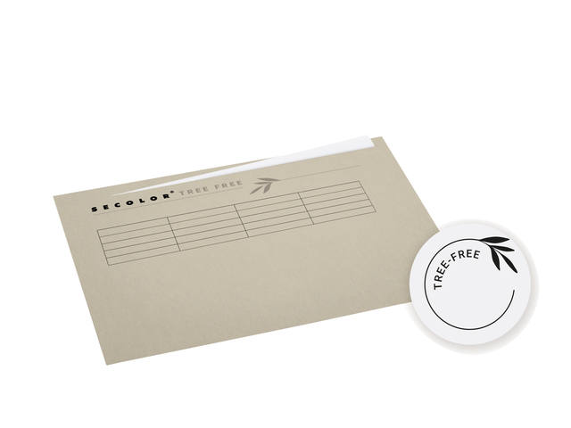 Vouwmap Djois Tree-Free folio ongelijk 226gr beige