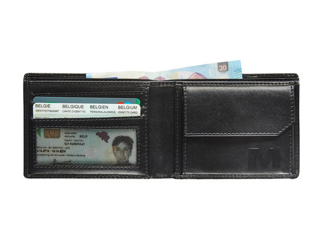Portemonee Mav All Black comp kleingeldvak RFID zw