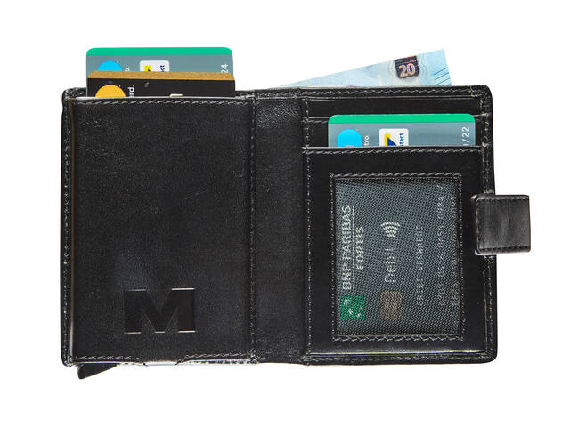 Kaarthouder Mav All Black super compact RFID zw