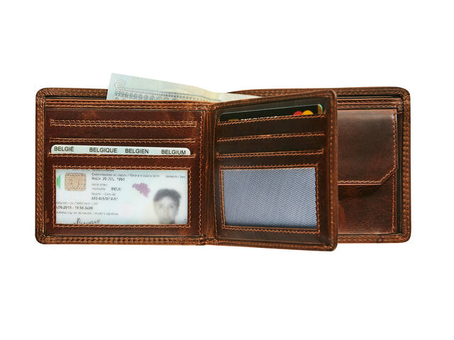 Portemonee Mav The Original geldvk RFID bruin
