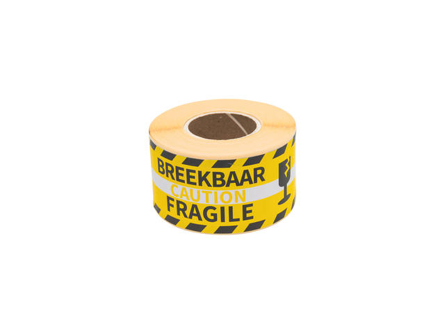 Etiket Rillprint fragile geel