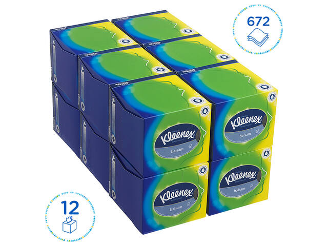 Facial tissues Kleenex kubus 3laags 56 vel wit