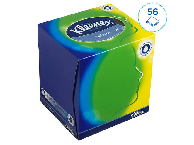 Facial tissues Kleenex kubus 3laags 56 vel wit