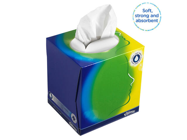 Facial tissues Kleenex kubus 3laags 56 vel wit