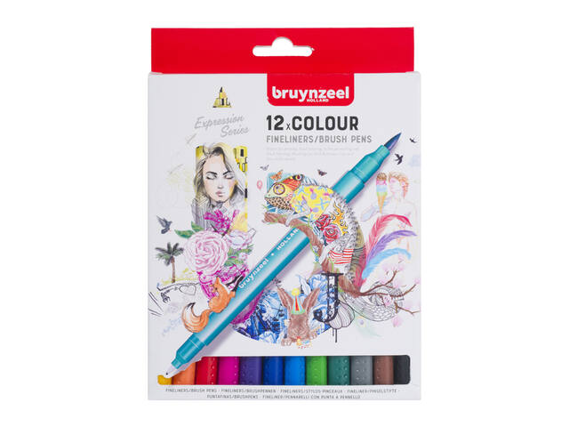 Duotip Bruynzeel Expression fineliner-brushpen 12x