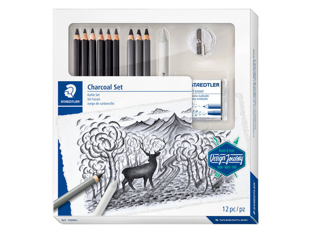 Houtskoolpotloodset  Staedtler 12dlg