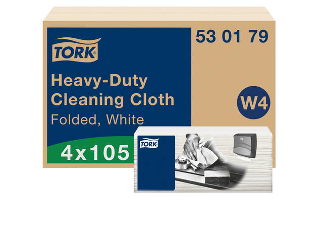 Reinigingsdoek Tork W4 gevouwen wit 530179