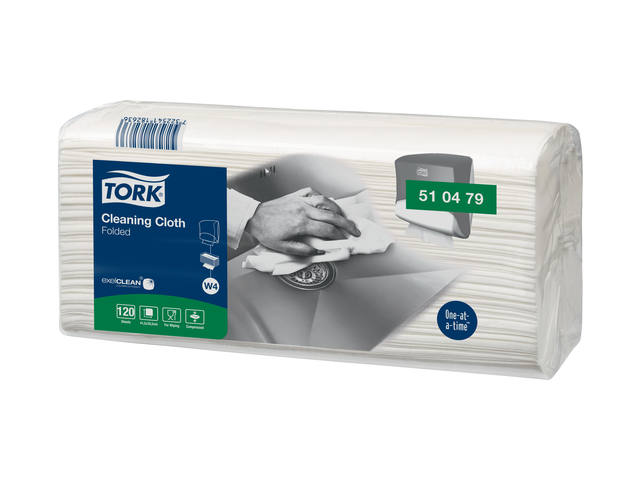 Reinigingsdoek Tork W4 Premium gevouwen 1laags wit