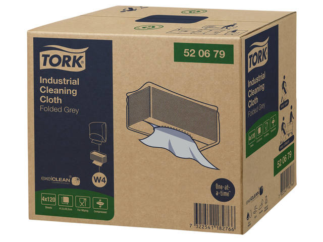 Reinigingsdoek Tork W4 Industrial gevouwen grijs