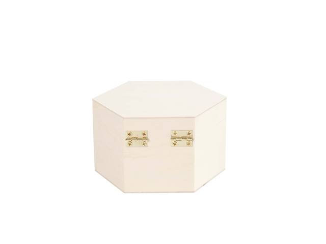 Kistje Creativ Company zeshoek 12x7cm triplex