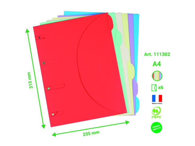 Smartfolder geperforeerde opbergmappen A4 ass 6st