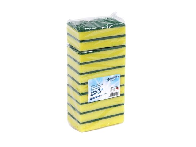 Schuurspons Cleaninq 140x90x28mm geel/groen