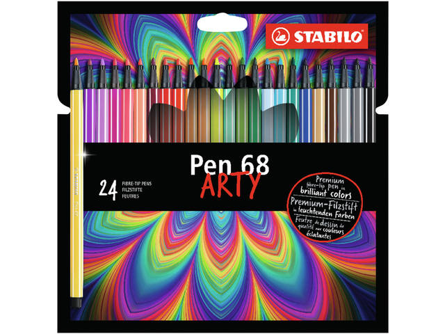 Viltstift STABILO Pen 68/24 Arty M 24st assorti