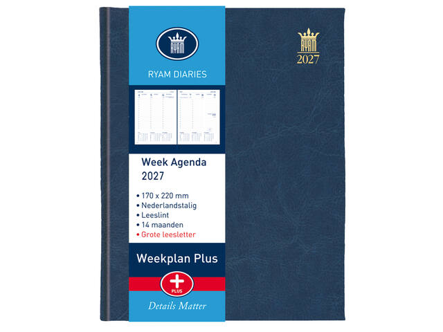 Agenda 2027 Ryam Weekplan groot letter 7d/2p ass