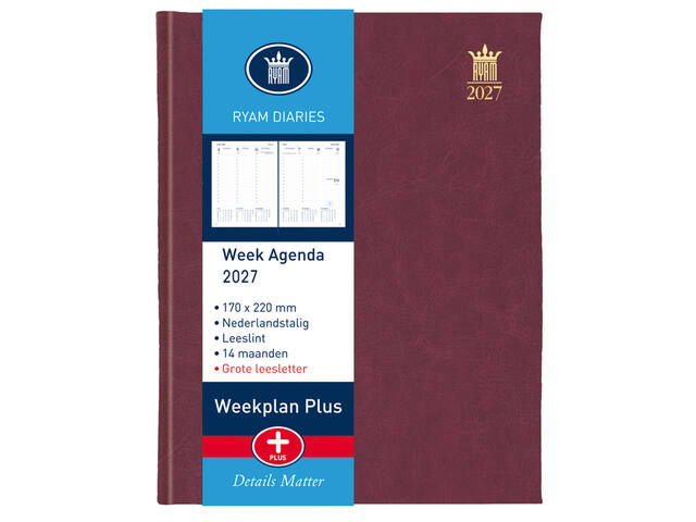 Agenda 2027 Ryam Weekplan groot letter 7d/2p ass