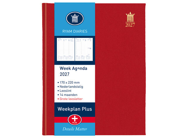 Agenda 2027 Ryam Weekplan groot letter 7d/2p ass