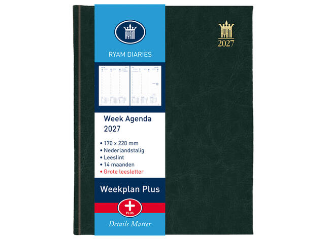 Agenda 2027 Ryam Weekplan groot letter 7d/2p ass