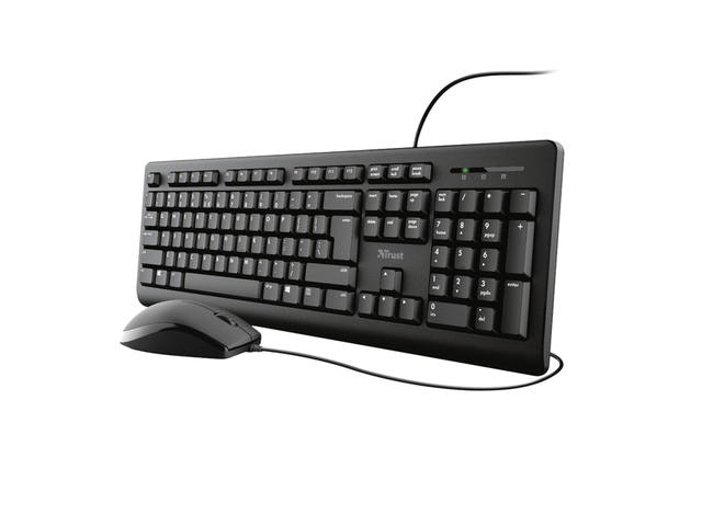 Toetsenbord Trust Primo + muis QWERTY zwart